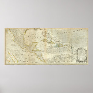 Poster Une Carte Précise De La Section Sud De L'Amérique 