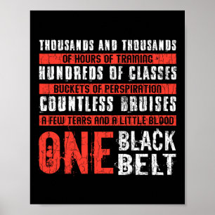 Poster Une ceinture noire Funny Martial Arts Karate Taekw