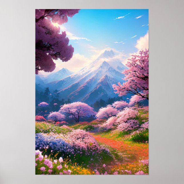Poster Une charmante vallée des fleurs (Devant)