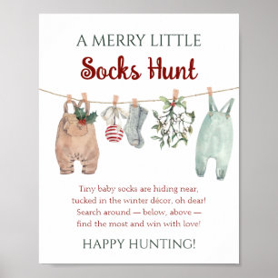 Poster Une chasse aux vêtements et chaussettes de Noël jo
