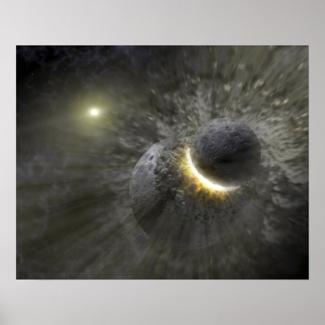 Poster Une collision entre des objets massifs dans l'espa (Devant)