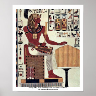 Poster Une copie d'une peinture de mur de la tombe de