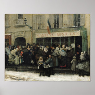 Poster Une cuisine de soupe pendant le siège de Paris