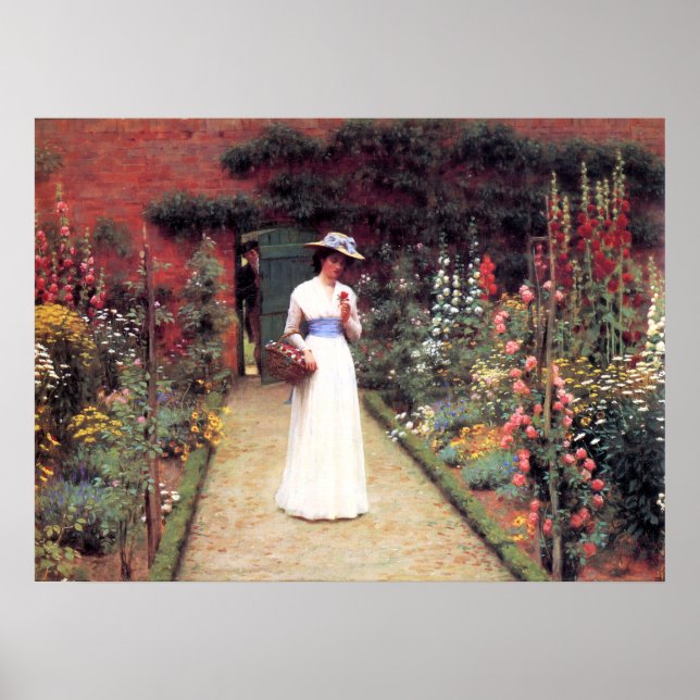 Poster Une dame dans un jardin (Devant)