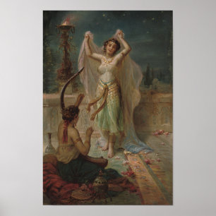 Poster Une danse sous les étoiles by Hans Zatzka - affich