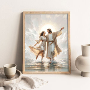 Poster Une danse sur l'eau, Peinture chrétienne, Jésus ma