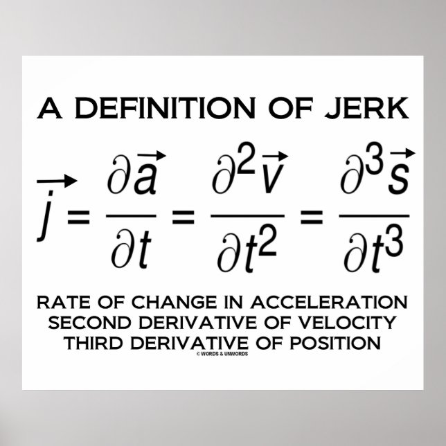 Poster Une Définition De Jerk (Humour Physique Équation) (Devant)