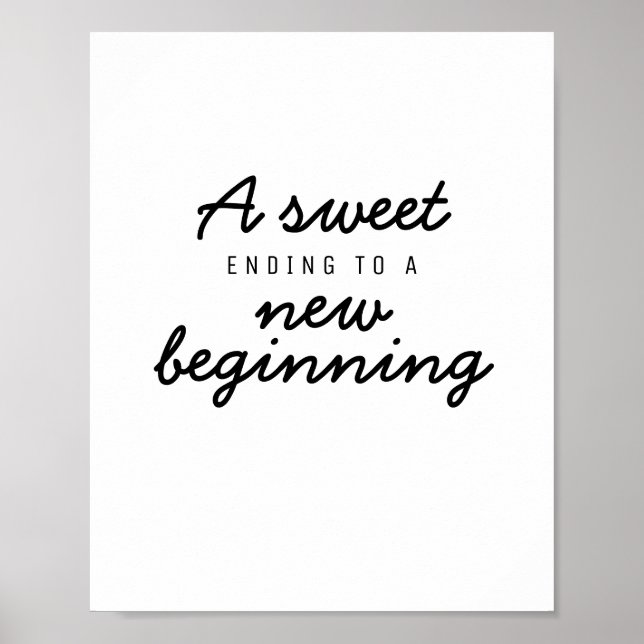 Poster Une douce fin à un nouveau Mariage de début signe (Devant)