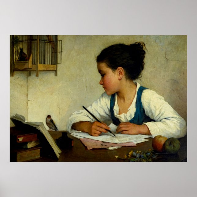 Poster Une écriture pour fille, Pet Goldfinch par Henriet (Devant)