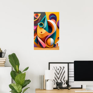 Poster Une exploration dynamique des formes colorées