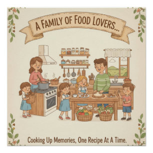 Poster Une Famille D'Amateurs De Nourriture
