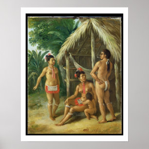 Poster Une famille de Carib de l'Îles-Sous-le-Vent en
