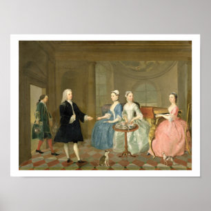 Poster Une famille étant servie avec le thé, c.1740-45