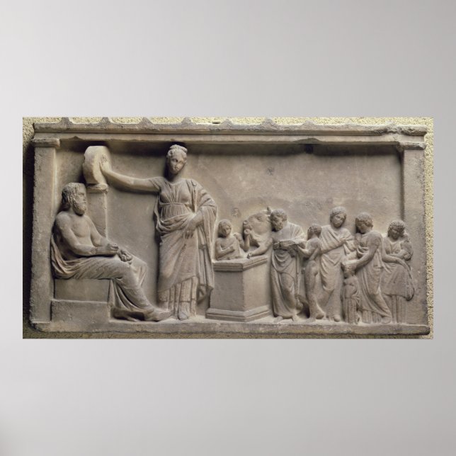 Poster Une famille sacrifiant un taureau à Asclepius (Devant)