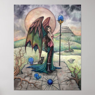 Poster Une fantaisie gothique de lune de récolte Art féer