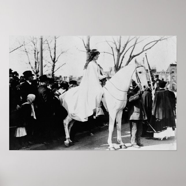 Poster Une femme à cheval Parade de suffrage de la femme  (Devant)