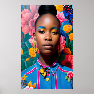 Poster Une femme africaine en jean