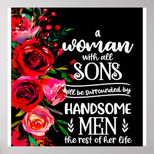 Poster Une femme avec le cadeau de tous les fils, l'idée 