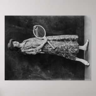 Poster Une femme avec une raquette de tennis photo