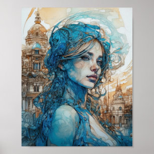 Poster Une femme dans la ville blues and Browns