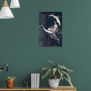 Poster Une femme de l'Art Nouveau vintage sur Crescent Mo