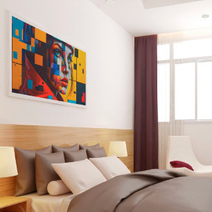 Poster Une femme générée par Ai en tant qu'art moderne