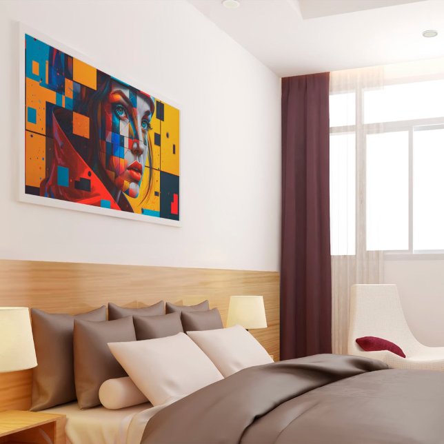 Poster Une femme générée par Ai en tant qu'art moderne (Créateur téléchargé)