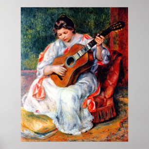 Poster Une femme jouant à la guitare par Pierre Renoir