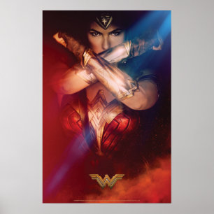 Poster Une Femme Merveilleuse Blocage Avec Des Bracelets
