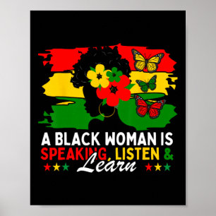 Poster Une Femme Noire Parle Écouter Et Apprendre Pour Af