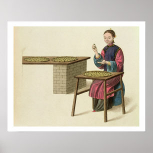 Poster Une femme préparant le thé, plaquent 21 'du