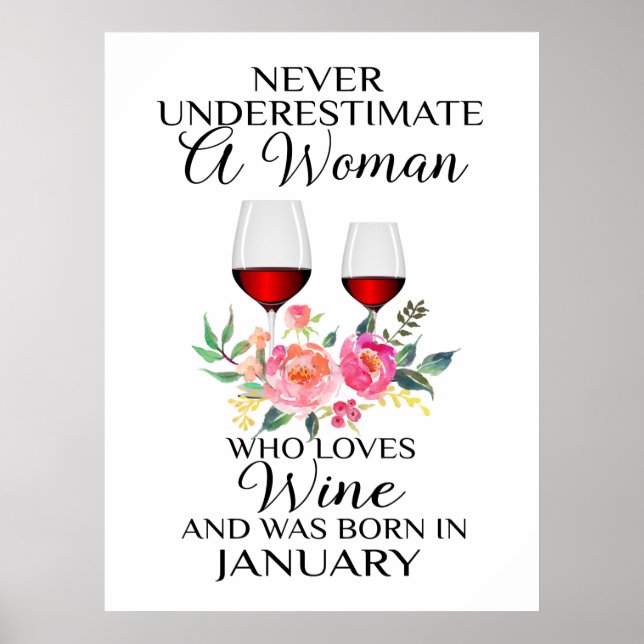 Poster Une Femme Qui Aime Le Vin Né En Janvier (Devant)