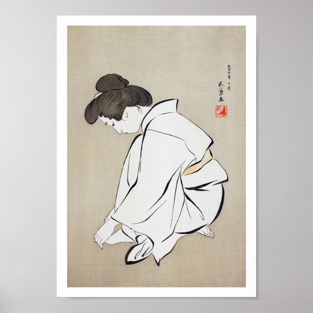 Poster Une Femme Qui Casse Ses Ongles, Goyō Hashiguchi (Devant)
