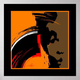 Poster Une femme qui émerge de l'art Abstrait