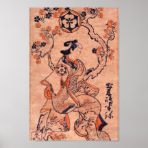 Une femme vintage dessine Dekishima Hanya assise s
