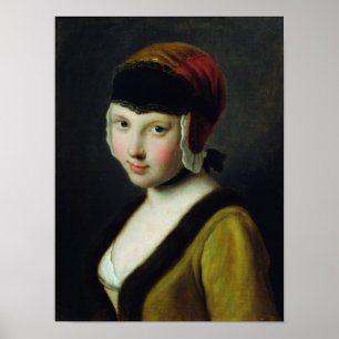 Poster Une fille avec un masque noir