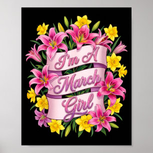 Poster Une fille de mars Daffodil Fleur de naissance Femm