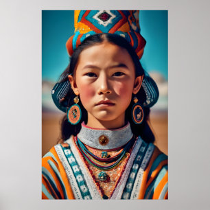 Poster Une fille de Mongolie, Chine