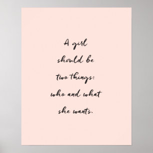 Poster Une Fille Devrait Être Deux Choses Citation Inspir