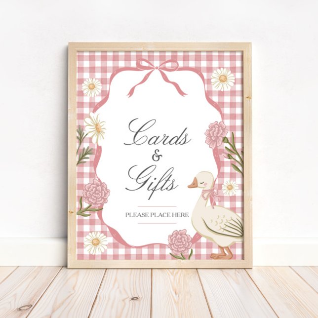 Poster Une fille d'oie sotte Cartes et cadeaux roses (Créateur téléchargé)