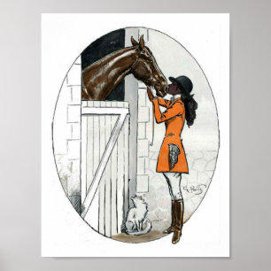 Poster Une fille et son cheval Africain-Américain