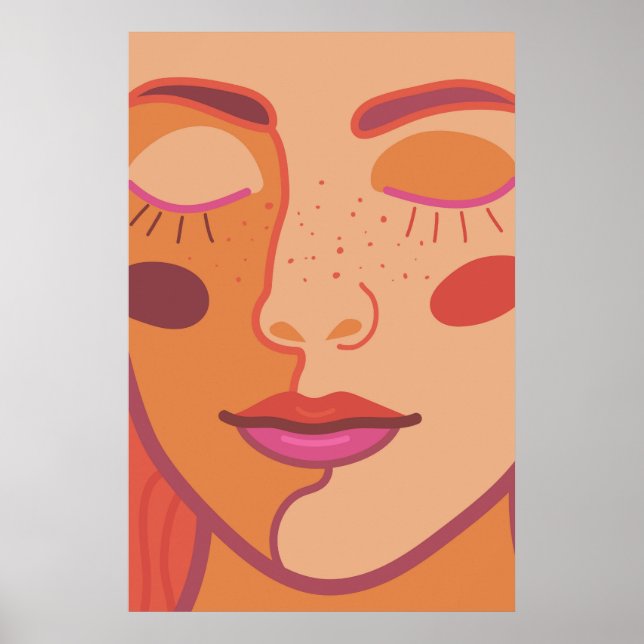 Poster une fille les yeux fermés (Devant)