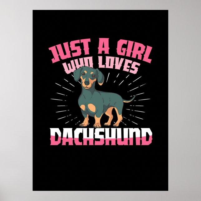 Poster Une fille qui aime Dachshund (Devant)