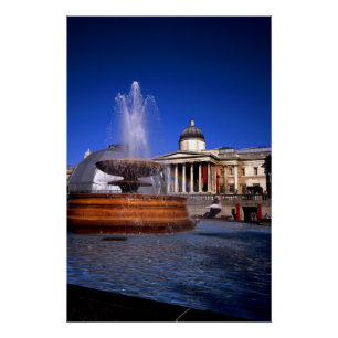 Poster Une fontaine Trafalgar Carré Londres
