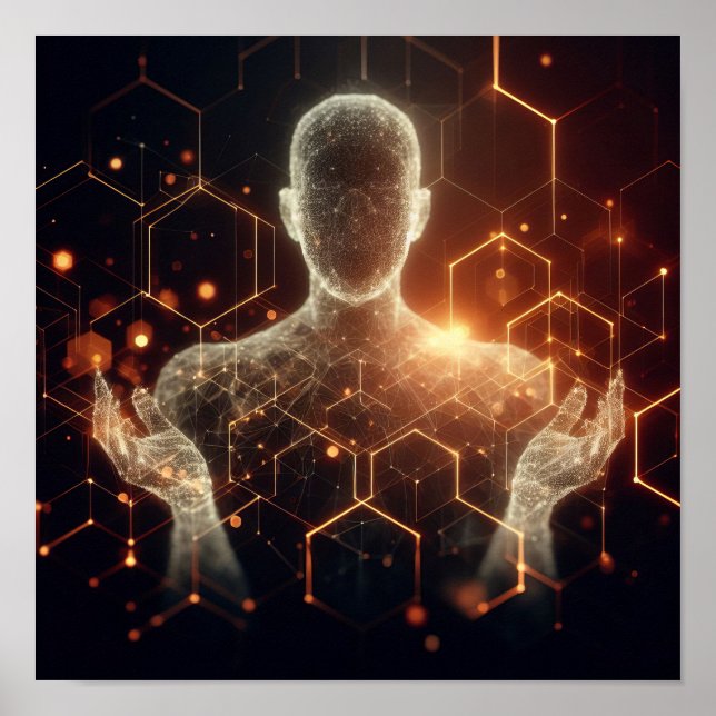 Poster Une forme de vie numérique qui se transforme dans  (Devant)