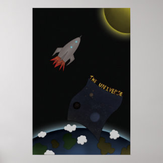 Poster Une fusée sur la Lune