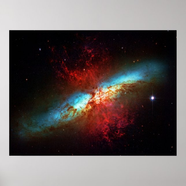 Poster Une galaxie Starburst - Cigar Galaxy photo spatial (Devant)