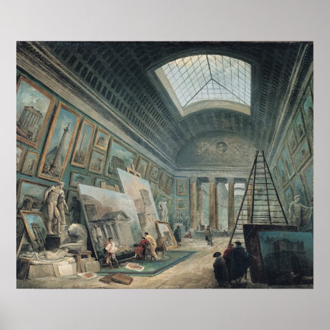 Poster Une galerie de musées avec art romain antique (Devant)