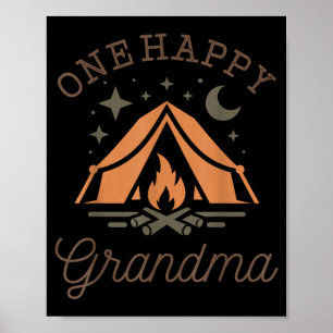 Poster Une grand-mère campeuse heureuse 1er anniversaire