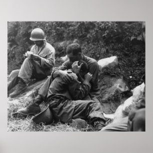 Poster Une guerre coréenne d'infanterie américaine en rui